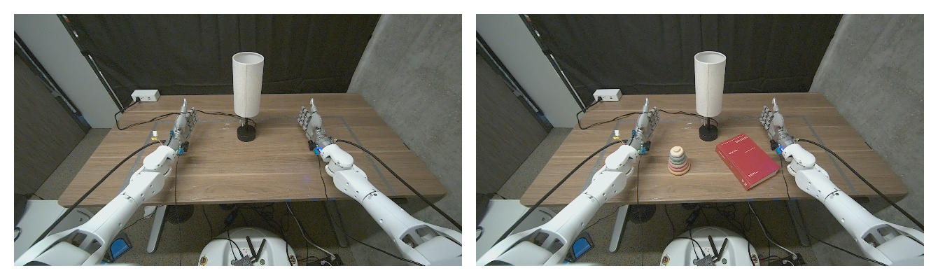 Turn On Lamp scene without and with distractor objects
